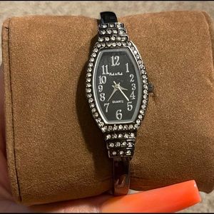 Women Watch Peck & Peck Quartz Ladies Black Cuff Bracelet Watch, PCP804.